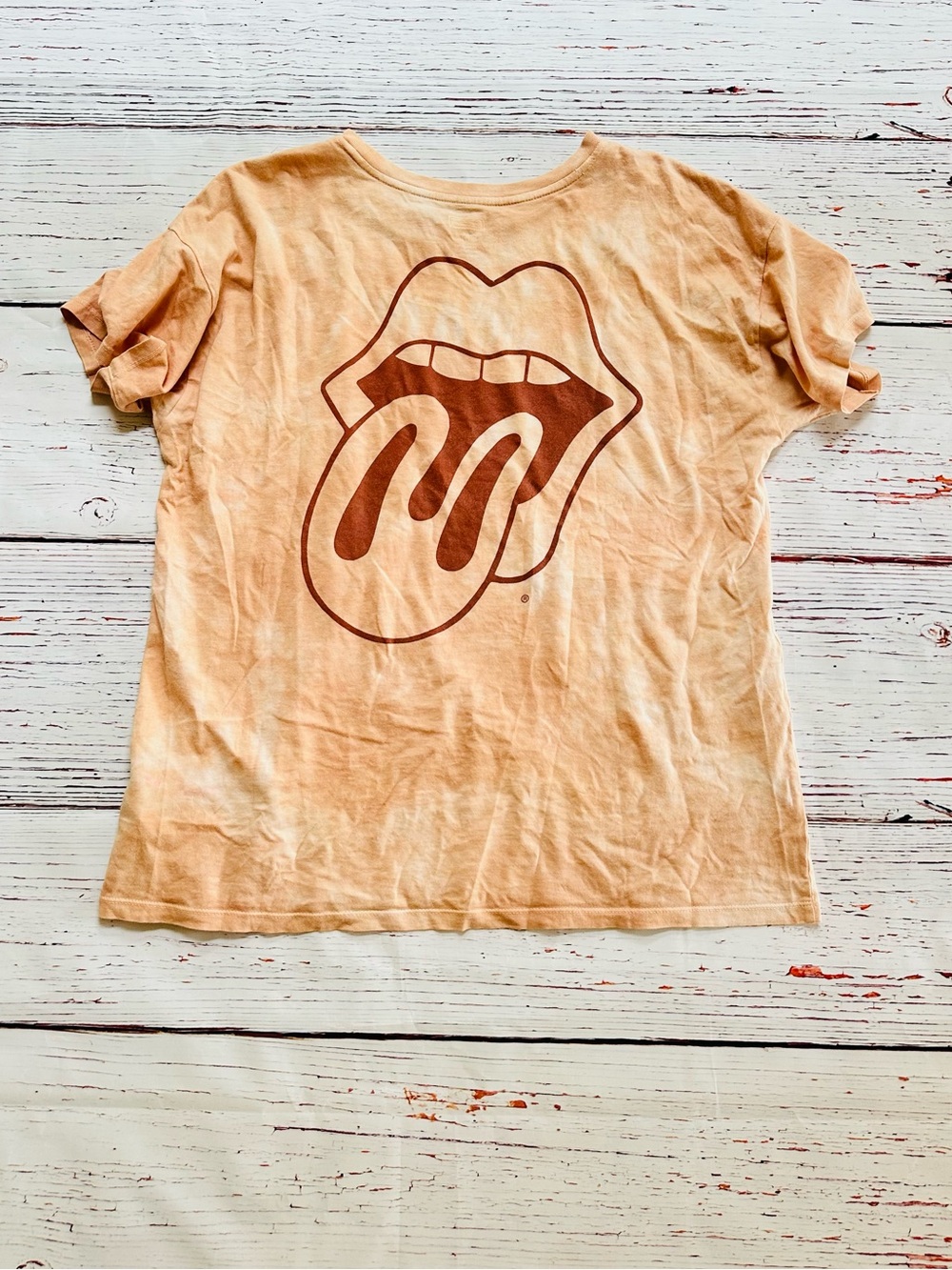 Rolling Stones Peach Short Sleeve Logo Tee! - Picture 3 of 4